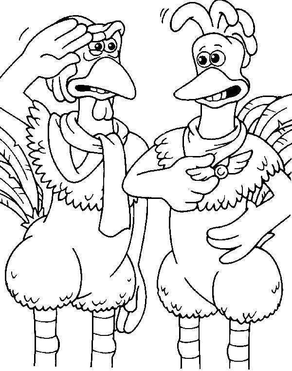 Plansa de colorat cu Chicken run 20 13